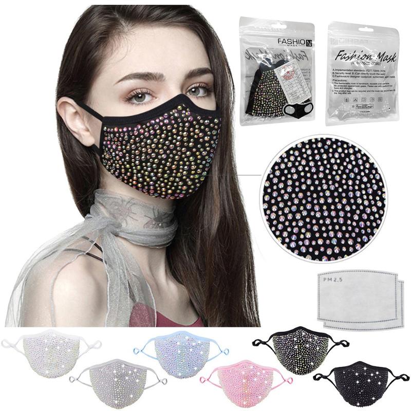 

Other Event & Party Supplies Rhinestone Diamond Mask For Women Mascarillas Halloween Masque Breathable Reusable Washable Masks
