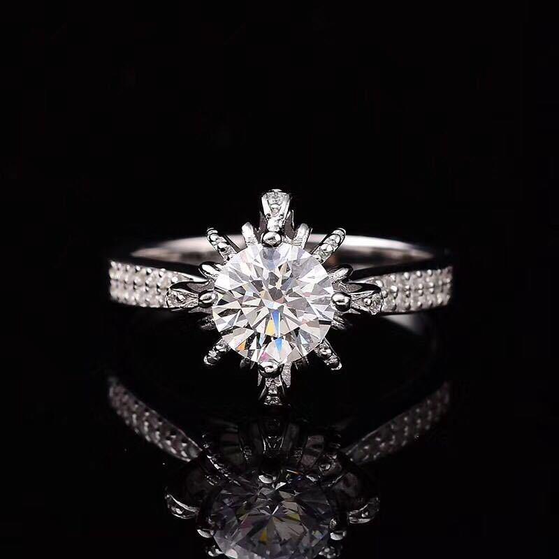 

Wedding Rings KOFSAC Trendy Silver Color For Women Luxury Hearts & Arrows Make Wish Fountain Ring Lady Jewelry Gift