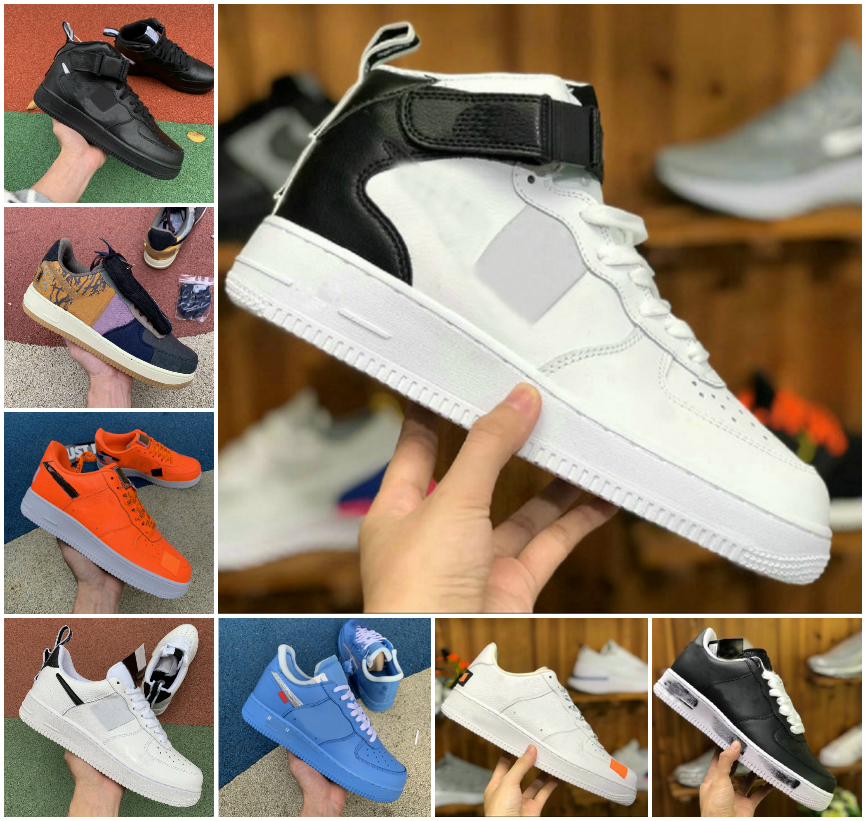 

PEACEMINUSONE Forces Mid Mens Low Running Shoes Air Dunks Shadow 1s One 1 Knit Euro WMNS Sail All White Black Red ropical Twist Women Traine