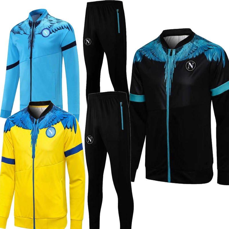 

Napoli Football Tracksuit Jacket Suit Adults Full Zipper Open INSIGNE Mertens FABIAN Yellow Black Sports Uniforms 21/22, #3