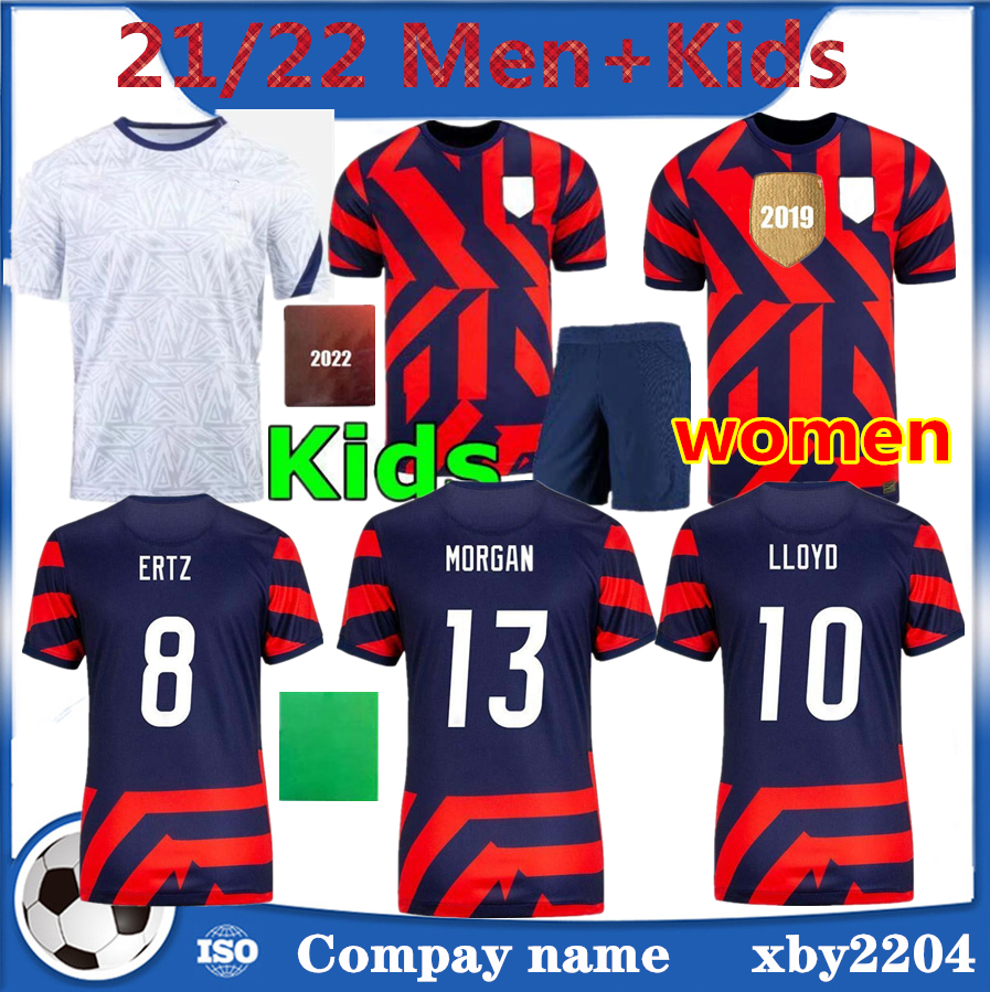 

2021 2022 PULISIC Soccer Jersey away home 21 22 DEMPSEY Morgan RAPINOE LLOYD ERTZ PRESS HEATH LAVELLE America man kids women Football shirts United States S-XXL, Red