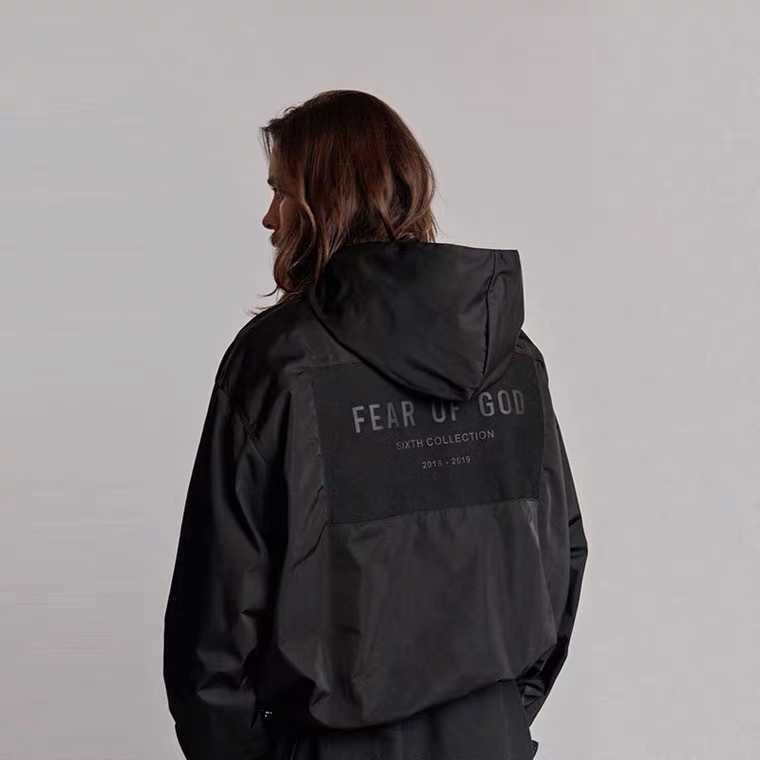 

Fog Fear of God Season 6 tie cloth high street men's and women's loose jacket hooded assault leather velvet coat HHJ, Black;brown