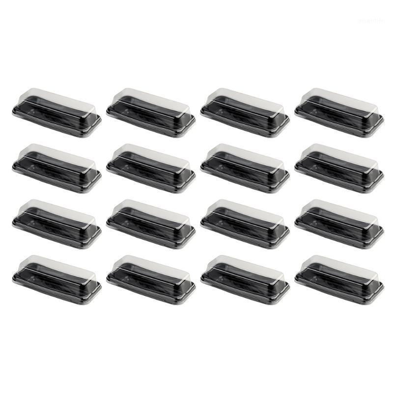 

Gift Wrap 16Pcs Transparent Cake Boxes Bread Dessert Holders Wrapping Cases (Black)