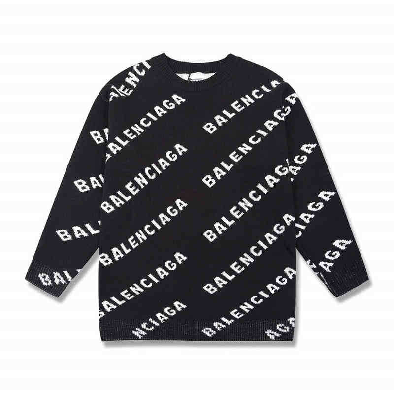 

designer hoodies balencaigass men's sweaters Correct version tide brand 2022 fall New Paris full body Pullover loose casual sweater for men, Black