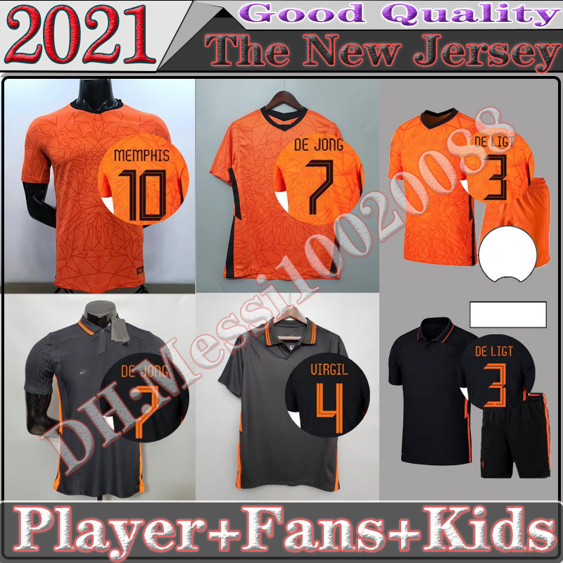 

TOP MEMPHIS 2021 Netherland Player version Fan edition soccer Jerseys DE JONG Holland STROOTMAN VAN DIJK VIRGIL 2022 football jersey Adult m, Black;yellow