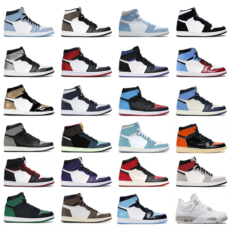 

Mens Outdoor shoes 1s high og jumpman 1 Obsidian Royal Toe Dark Mocha UNC Tie Dye Chicago Neutral Grey men women trainers sneakers, As shown 16