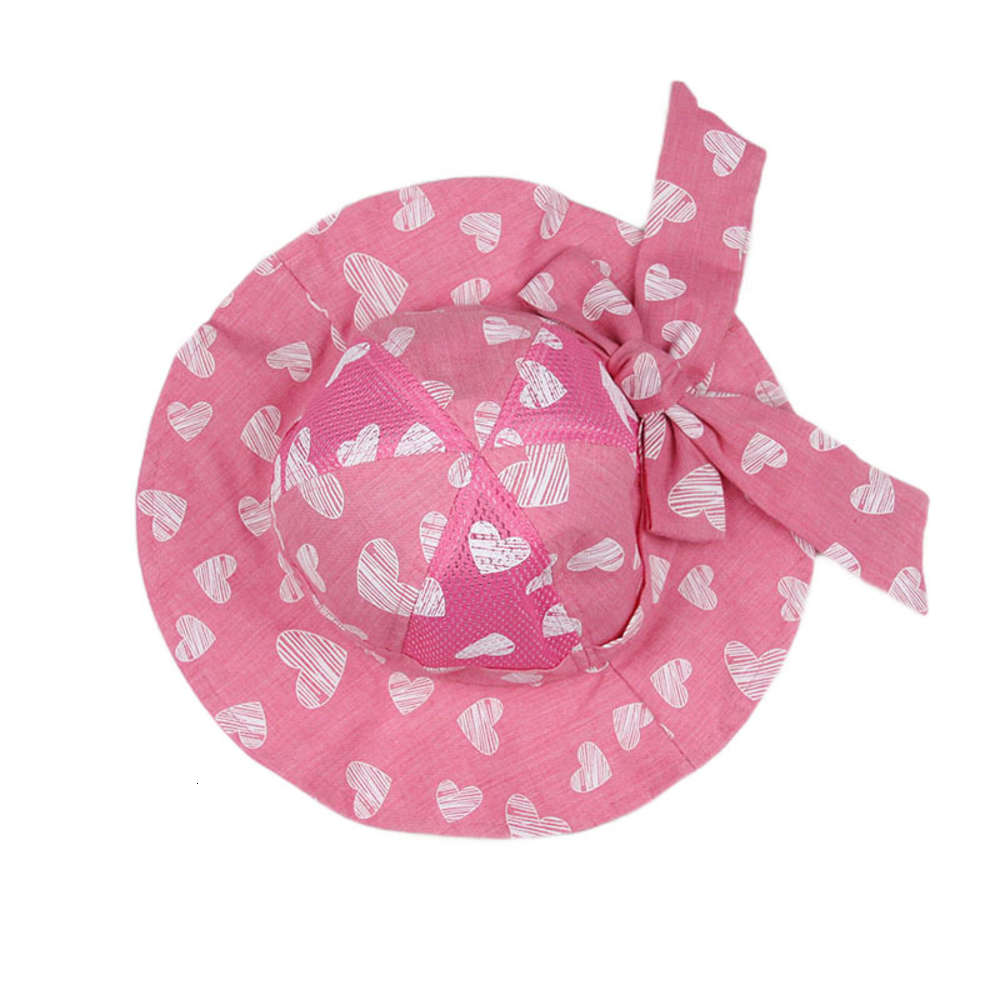 

Princess Hat Korean cartoon peach heart printing bow basin hat girl lovely sunshade fisherman, Yellow