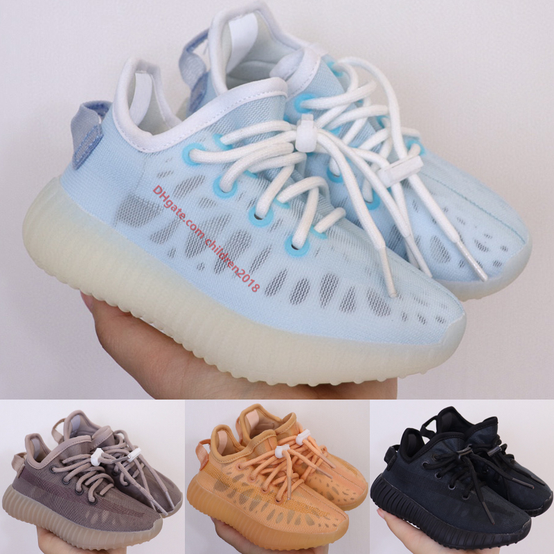 

Top V2 Mono Ice Kids Running Shoes Elastic Band Boys Trainers Black Mist Clay Light Blue High Quality Outdoor Children Sneakers Size 26-35, Mono mist