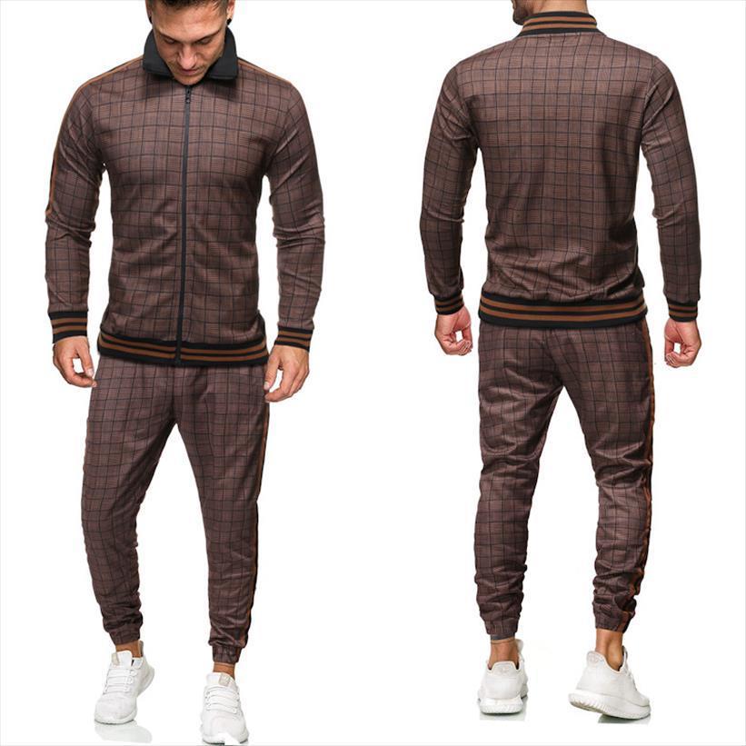 

fashion 3d printing gentlemen mens tracksuit set sporting suit sets zipper sweatshirt sweatpants clothing 2 pieces, Gray
