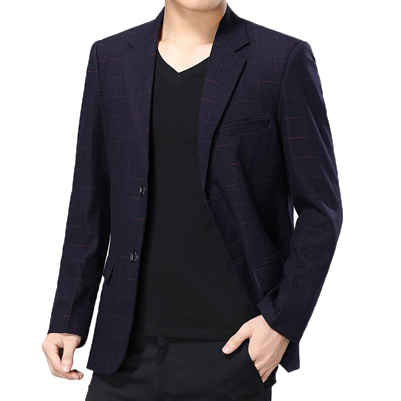 

Men's Suits & Blazers WAEOLSA Elegance Men Navy Blue Wine Red Suit Jackets Mans Plaid Blazer Masculino Slim Fit Coat Male Uniform Office, Navy blue blazer