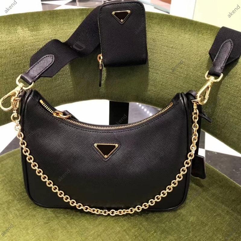 

Bag Nylon Leather Tote Shoulder Handbag Luxury Cross-body 2005 Top Lady Quality Best-selling Genuine High Designer Chain Re-Edition Lpenw, Red;black