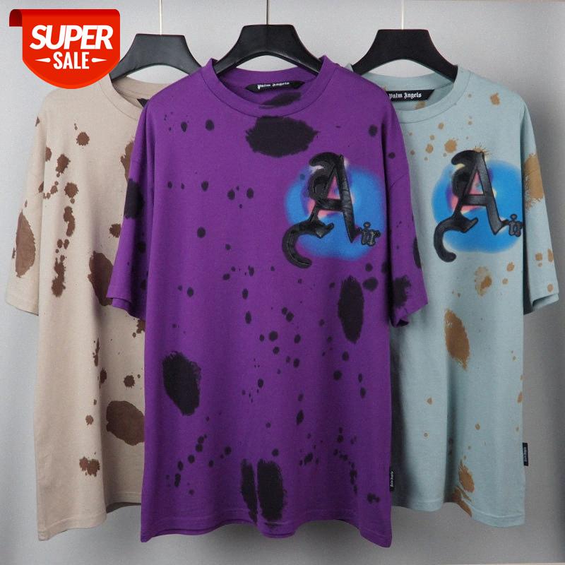 

Brand PALM Falling Shoulder Sleeve T-shirt Physical PA Angel Casual Bear Letter Print Short #wp2K, Purple
