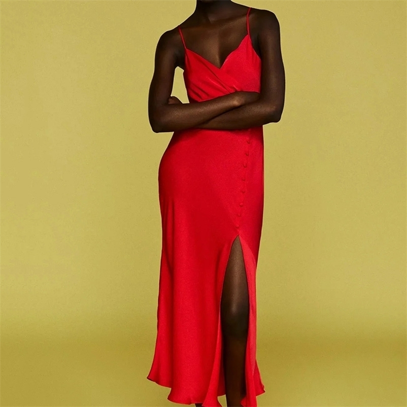 

Women Sexy suspender dress Fashion Red Vestidos Sleeveless Party Plus Size Robe Femme summer long 210524