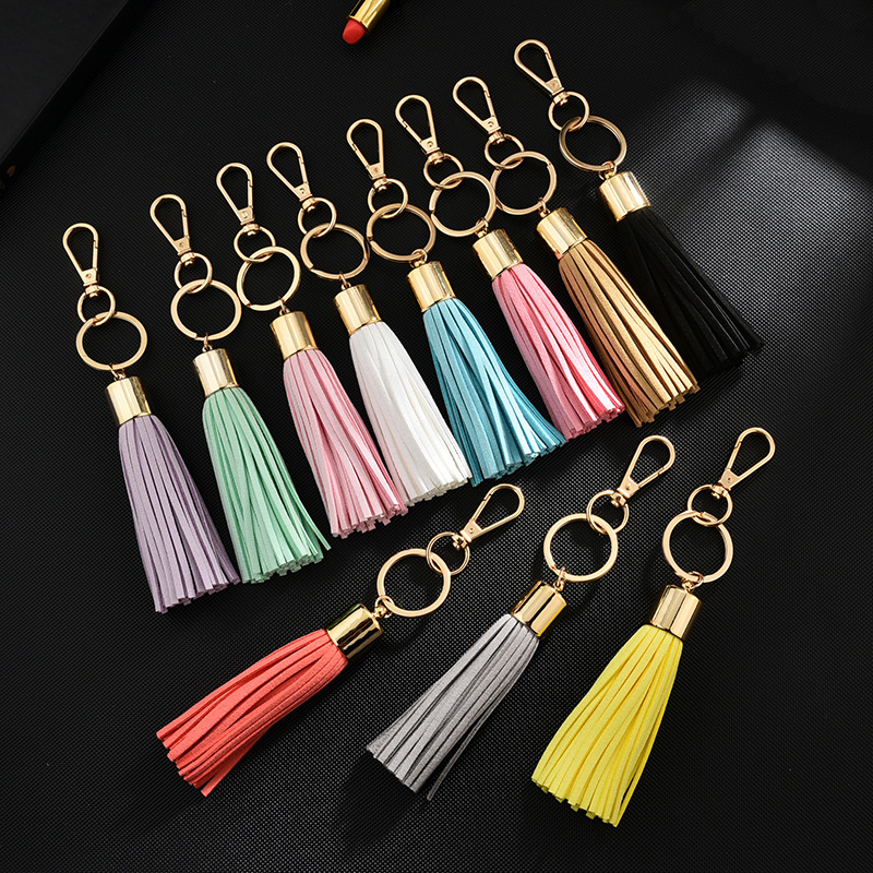 

10Pieces/Lot cs Fashion Tassel Keychain Gifts for Women Bag Bugs Car Holder Ornaments Keyring Holder Jewelry Accessory
