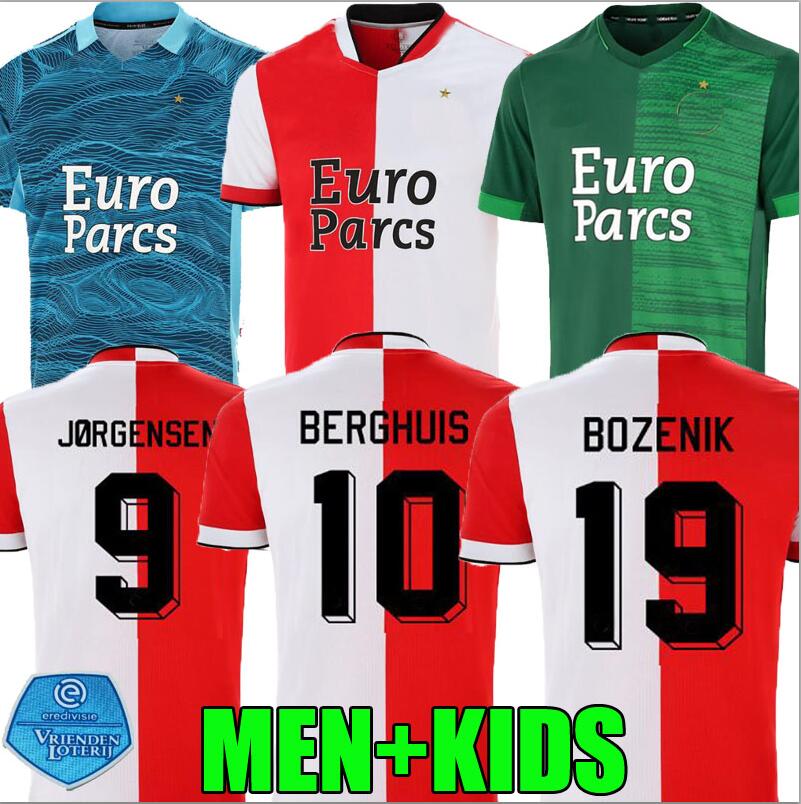 

21 22 Feyenoord V.PERSIE soccer jersey HOME away 2021 JORGENSEN BERGHUIS NARSINGH BOZENIK KOKCU TOORNSTRA Bijlow men kids kit Linssen goalkeeper football shirts, 03 04 home