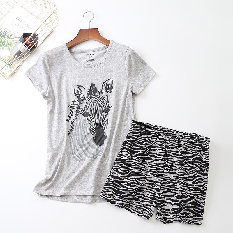 

Women' Sleepwear Pure Cotton Sweet Pajamas Set Women Short Sleeve Shirt Shorts 2Piece/Set Summer Cartoon Casual Homewear Big Size, Style 6