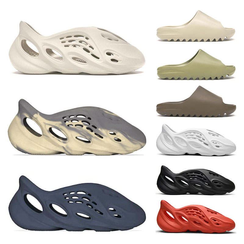 

kanye west Mineral Blue foam runner slippers men women sandal Ararat Bone Desert Sand Resin black Moon Grey mens slides beach outdoor slide