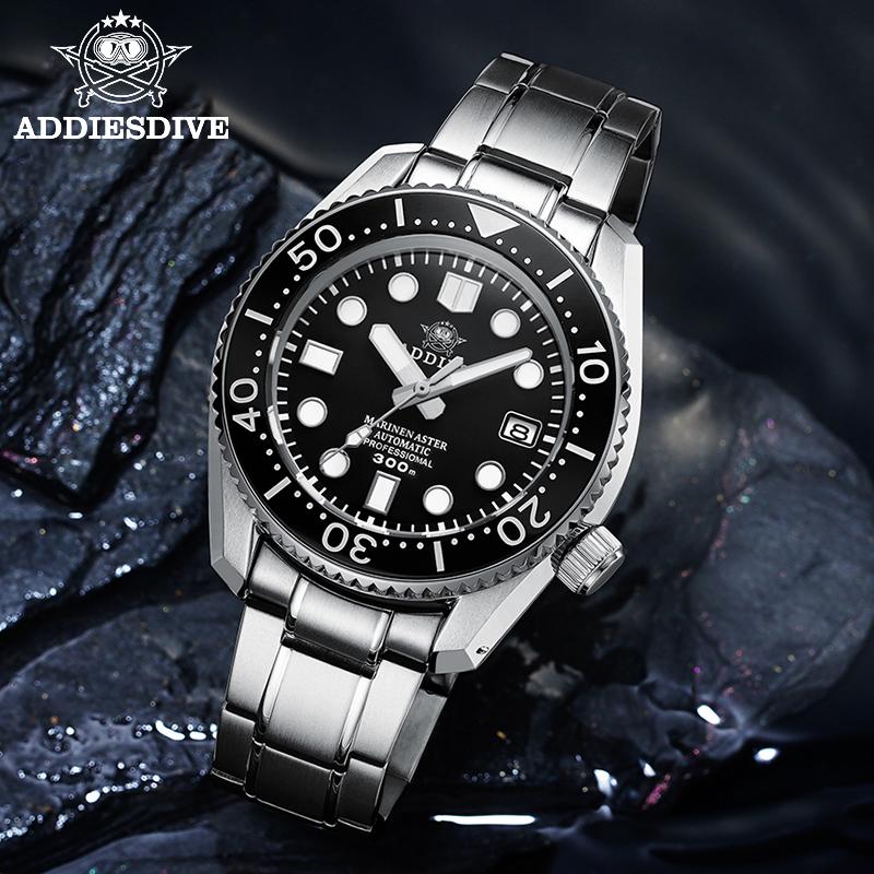 

Wristwatches ADDIESDIVE 1968 300m Dive Mechanical Watch Men Watches C3 Luminous Stainless Steel For NH35 Sapphire, Nylon green