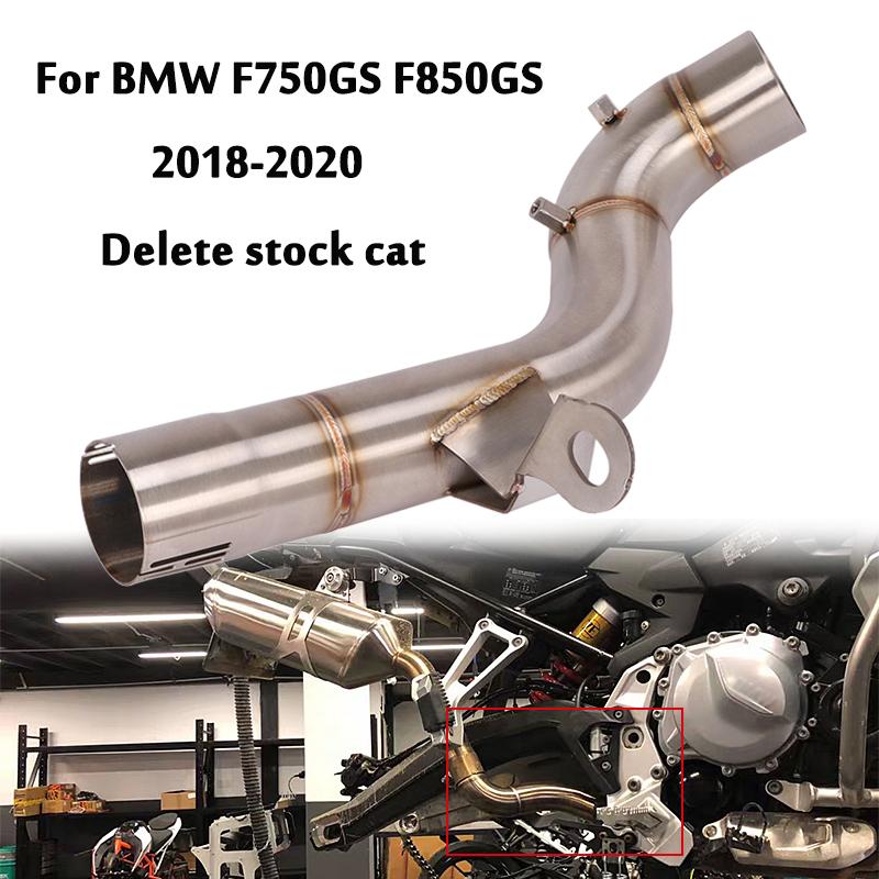 

For F750GS F850GS 2021 Exhaust Catalyst Deleted Pipe Connector Middle Tube Replaced Modified Slip On Motorcycle System