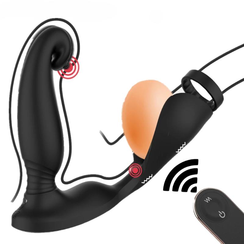 

Electric Massagers Male Prostate Stimulator BuPlug For Men With 9 Speed Dual Motor Remote Control Testicles Lock Stimulus Sustained Pleasure