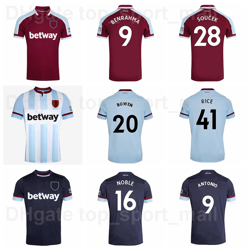 

2021 West 2022 Ham Soccer United Jerseys 28 SOUCEK 9 ANTONIO 20 BOWEN 18 FORNALS 21 OGBONNA 15 DAWSON 41 RICE 3 CRESSWELL 5 COUFAL 22 BENRAHMA AREOLA Football Shirt Kits, Blue