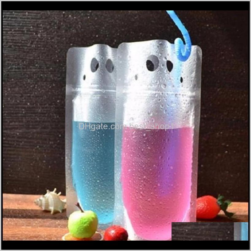 

Bags Storage Housekeeping Organization Home & Gardenplastic Drink Packaging Bag Pouch Beverage Juice Milk Coffee With Handle And Holes For S