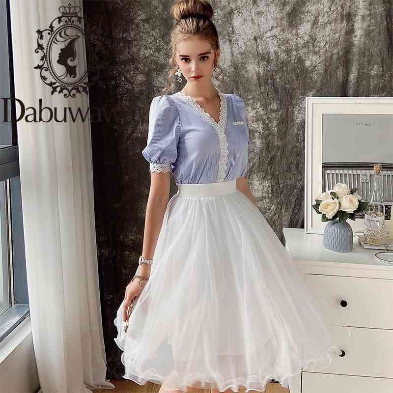 

Dabuwawa Fashion A-Line Women Pleated Mesh Skirt Solid Elastic Waist Elegant Midi Skirt Bottom Female Spring Autumn DO1BSK003 210520, Black