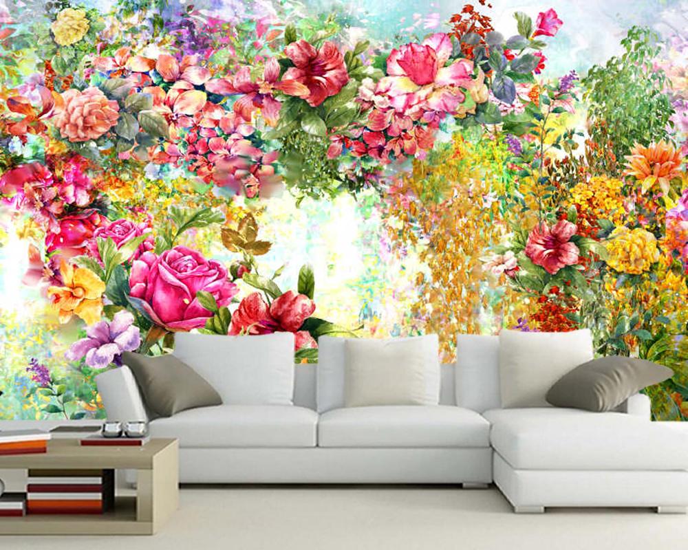 

Wallpapers Papel De Parede Oil Painting Colorful Flowers 3d Wallpapers,living Room TV Wall Bedroom Kitchen Papers Home Decor Mural, As pic