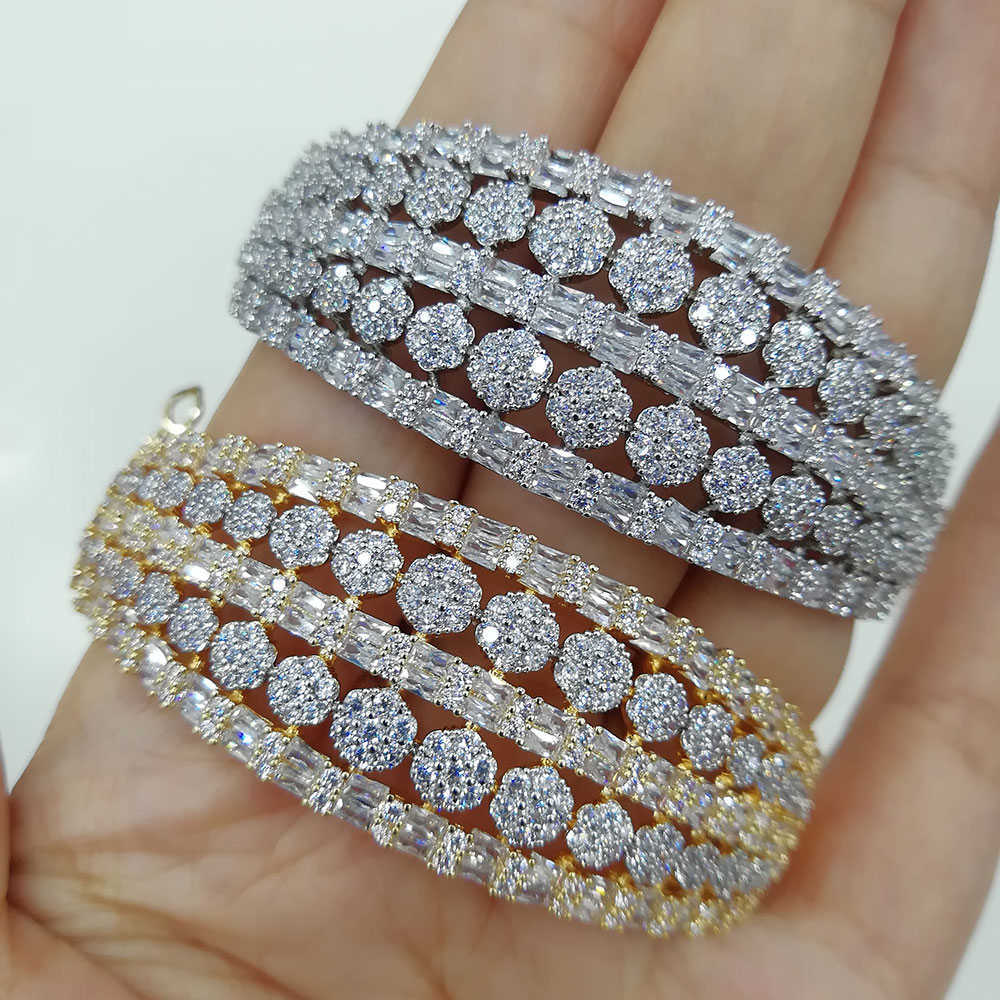 

Godki 2020 Luxury 5 Rows Stackable African Bangle for Women Wedding Full Cubic Zircon Crystal Cz Dubai Bracelet Party Jewelry Q0720