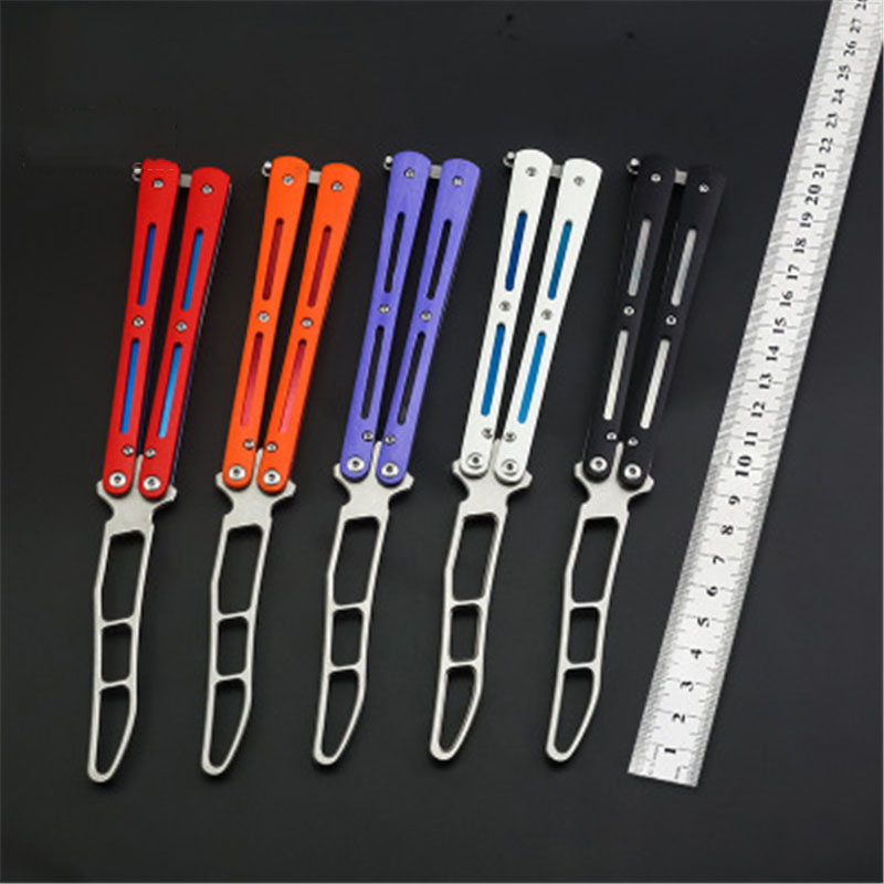 

Butterfy Trainer Knife EDC Too 440C Stee Bade G10 Hande Titanium No Edge Knife Not Sharp Hunting Knife Foding Pocket