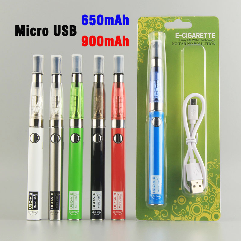 

China Direct UGO EGO T CE4 Starter Blister Kit Electronic Ciagrette Single Vaporizer 650 900 mah Micro USB Pass Through 510 Vape Batteries, Multi