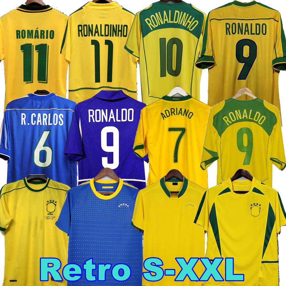 

1998 Brasil soccer jerseys 2002 retro shirts Carlos Romario Ronaldo Ronaldinho 2004 camisa de futebol 1994 BraziLS 2006 1982 RIVALDO ADRIANO 1988 2000 1957 2010, 1957 home