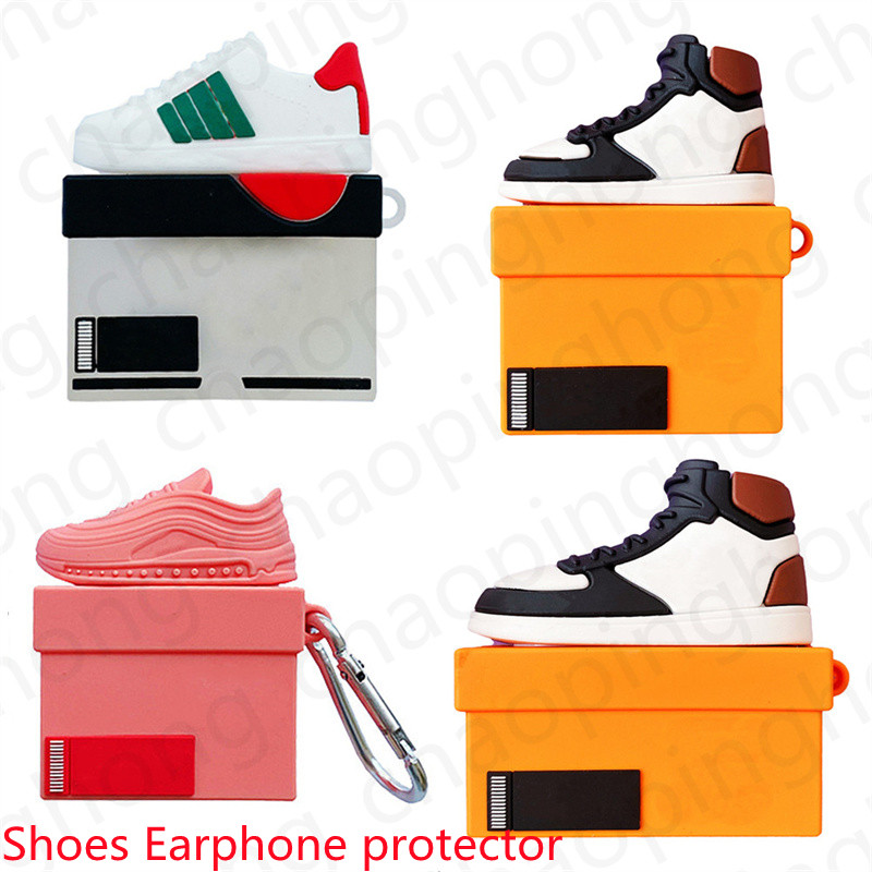 

3D Mini Luxury Street Sports Brand Sneakers Luminous Bluetooth Headset Silicon Case For Apple Airpods 1 2 pro Cute Wireless Charging Cover Retail And Wholesale