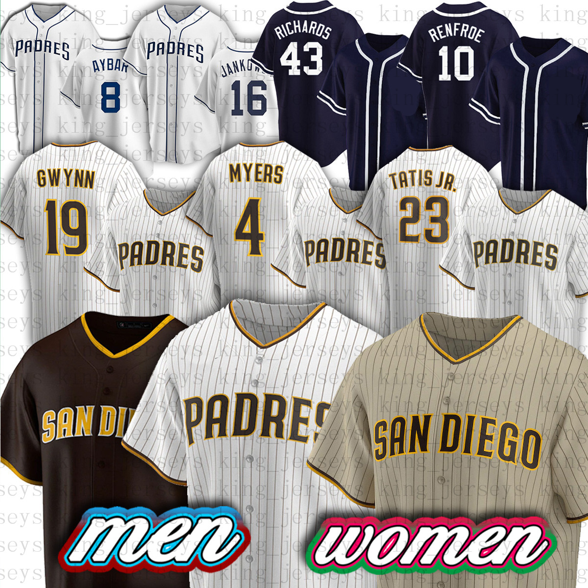 

23 Fernando Tatis Jr. Jersey 13 Manny Machado Men Youth Women Custom Eric Hosmer 24 Blake Snell Jake Cronenworth Baseball Wil Myers, Blue;black