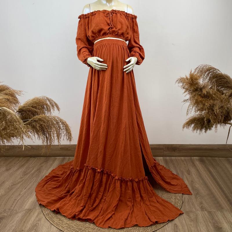 

Maternity Dresses Don&Judy Vintage Top And Skirt Sets Or Non-Maternity Dress For Poshoot Pography Props Party Wedding Gowns 2021, 10 beige