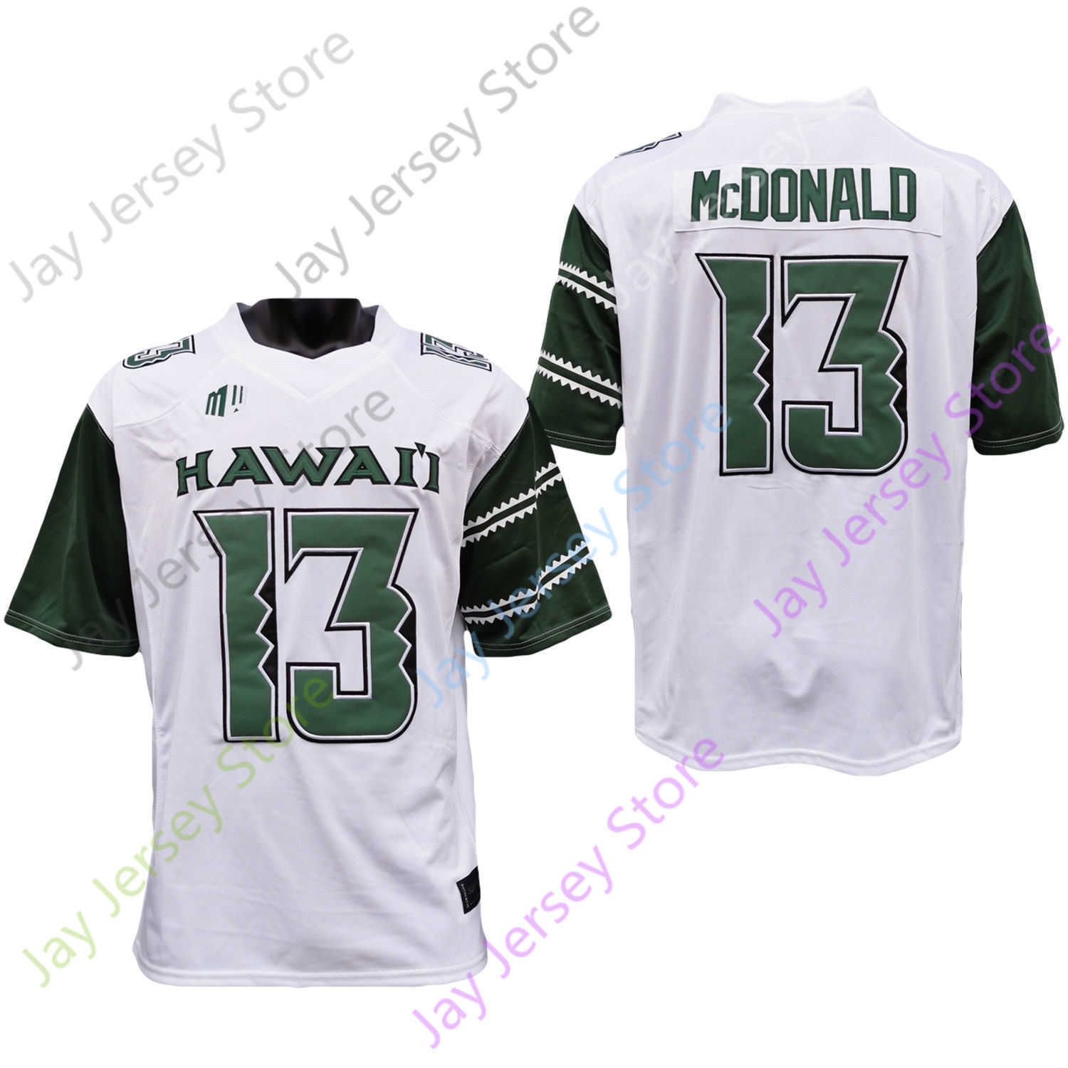 

2020 New NCAA Hawaii Jerseys 13 Cole McDonald College Football Jersey White Size Youth Adult All Stitched Embroidery
