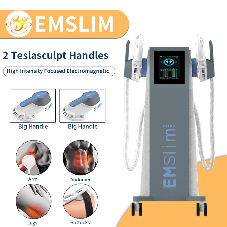 

2 Handles EMS Slim Machine Emslim Electromagnetic Muscle Building Fat Burning Machine Ultrashape Devices for Salon