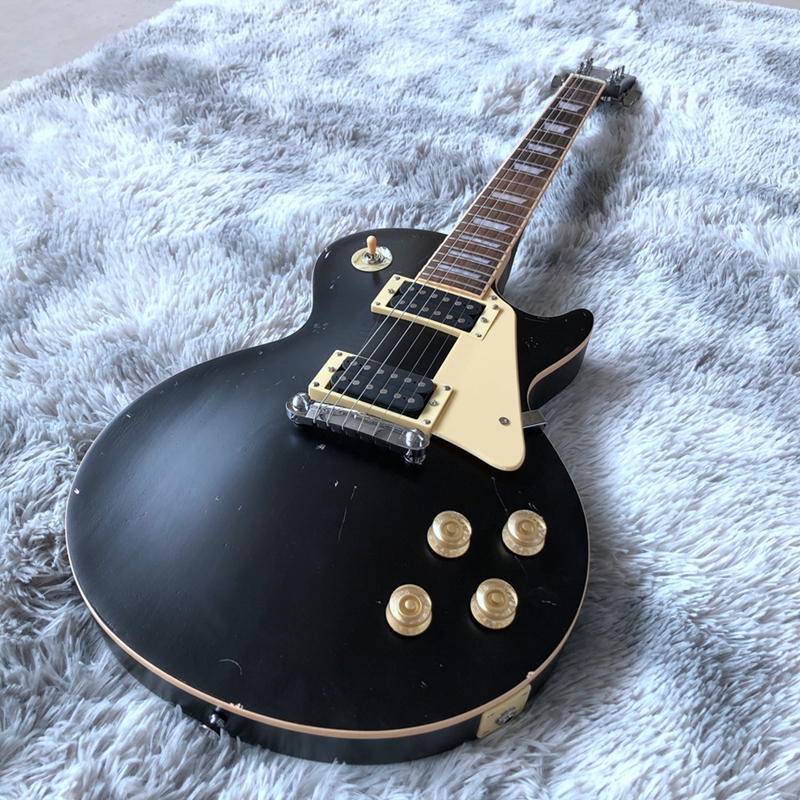 vintage electric guitar 22 fret rose wood fingerboard fret binding china custom shop made beautiful and wonderful black color-image-688421603