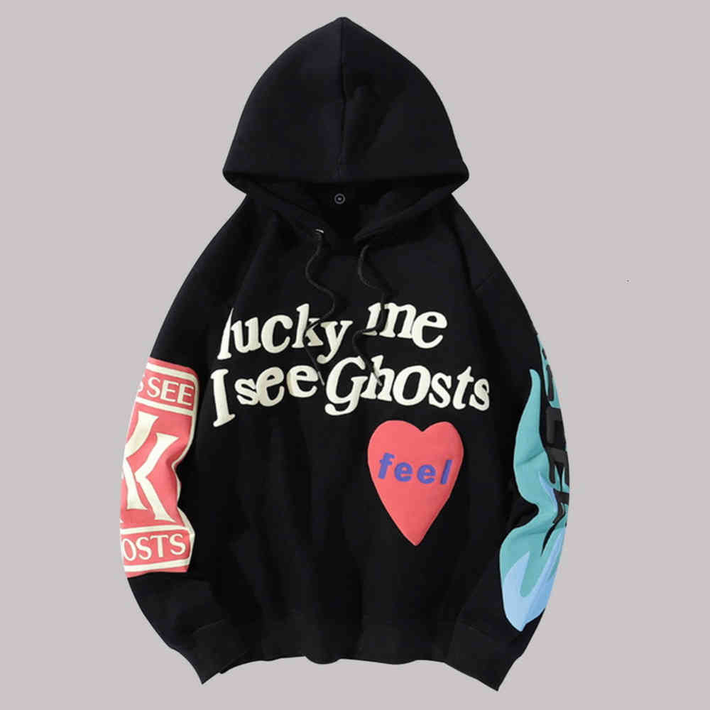

Shujin Hoodies Mannen Graffiti Brief Lucky Me Zie Ik Spoken Sweater Harajuku Fleece Straat Hiphop Trui Bone Losse Hoodie, Black