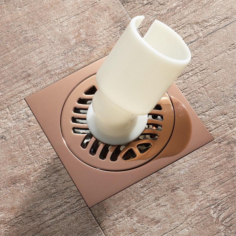 

Other Bath & Toilet Supplies All Copper Square Round Rose Gold Washing Machine Deodorant Floor Drain