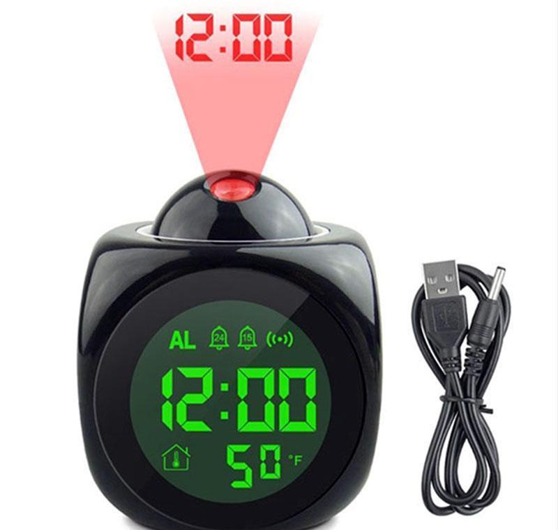 

Desk Table Clocks Décor Home & Garden Drop Delivery 2021 Clock With Lamp Digital Voice Talking Function Led Wall Ceiling Projection Alarm Sn