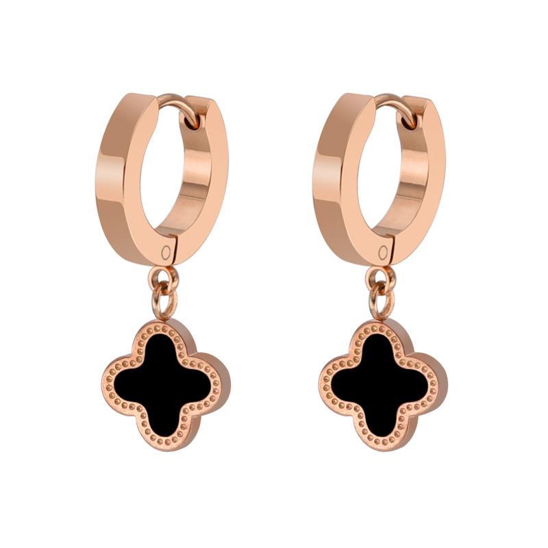 

Dangle & Chandelier Lucky Four-leaf Clover Earrings Korean Fashion Ladies -selling Stainless Steel 2021
