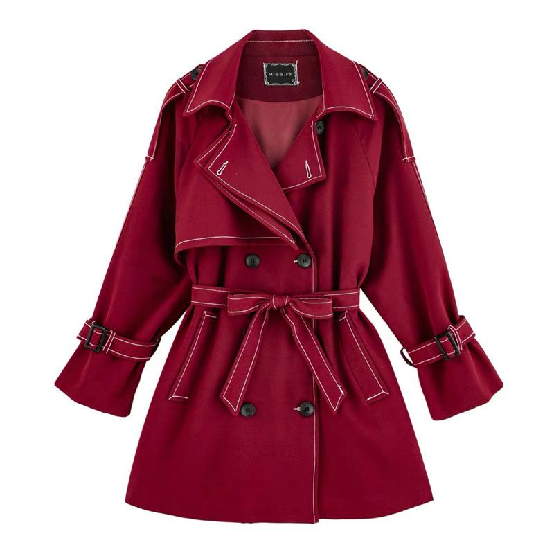 

Women's Trench Coats Fashion Windbreaker Clothing Spring Autumn 2022 British Style Slim Outerwear Top D1103, Tan;black