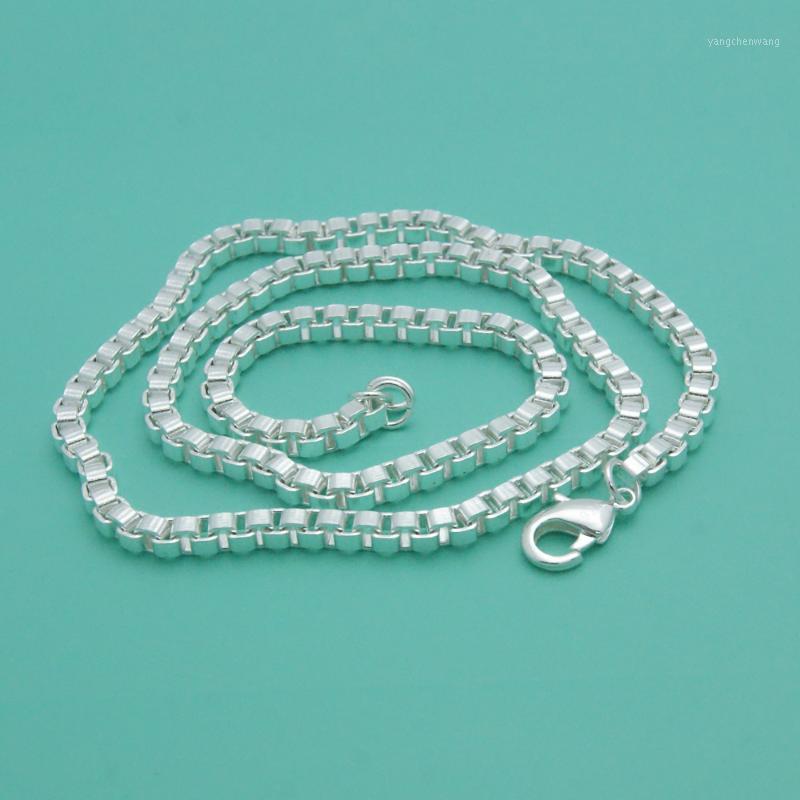 

Chains Fashion Jewelry Wide 4MM Square Box Chain Silver Sterling 925 Necklace For Men Personality Link