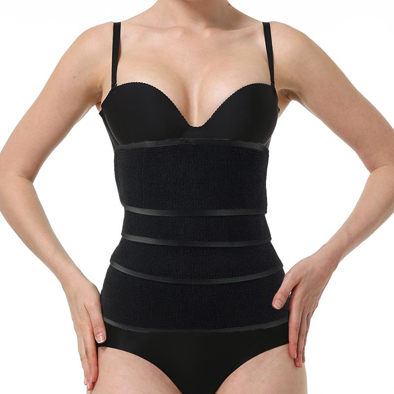 

Women's Shapers Bandage Wrap Sweat Sauna  Waist Trainer Support Body Shaper Shapewear Sheath Trimmer Tummy Adjustable Strap 5M/4M/3M, Thick-black
