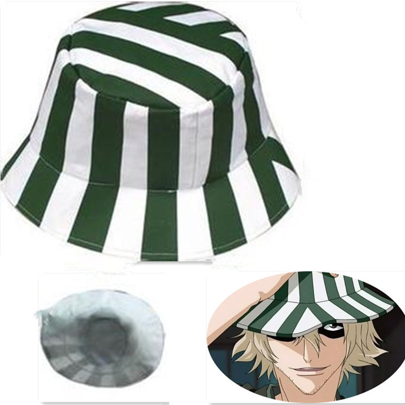 

Anime Bleach Urahara Kisuke Cosplay Cap Dome Green and White Striped Summer Cool Watermelon Hat