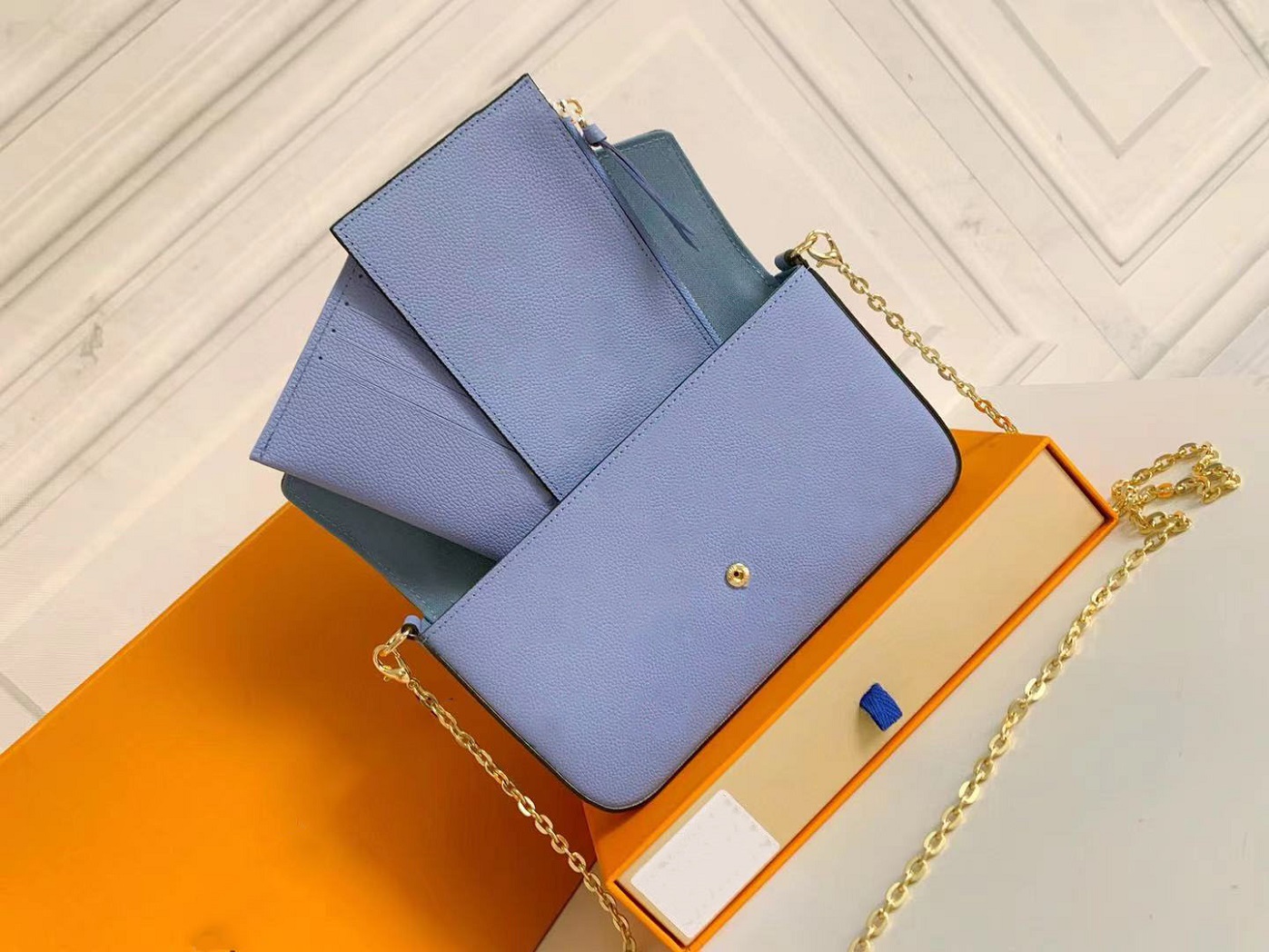 

Classic Luxury designer bag Felicie Pochette Shoulder Bags Handbag Crossbody Purses Leather Clutch Backpack Wallet Fashions Fannypack free ship, Multi cream #80498