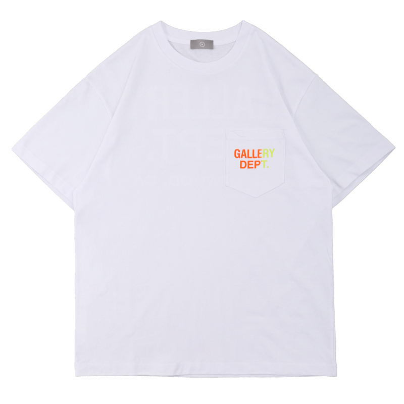 

fashion new Kan brand Yetong Gallery dept men's and women's round neck loose cotton short sleeve T-shirt, White;black
