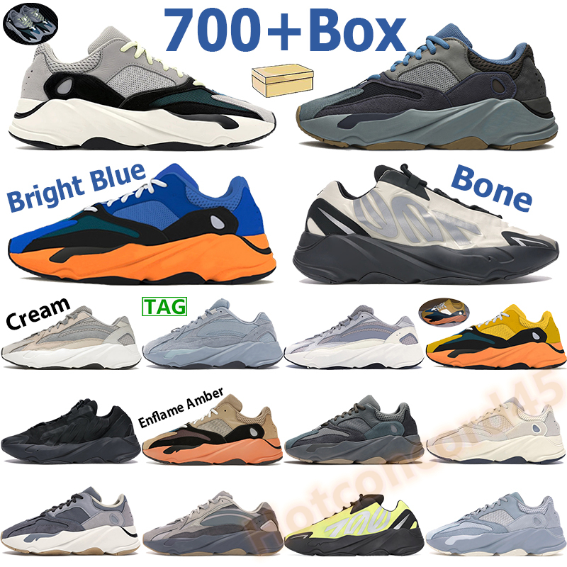 

New 700 running shoes solid grey sun cream men women reflective trainers bright blue carbon phosphor enflame amber triple black static mens sneakers, Bubble wrap packaging