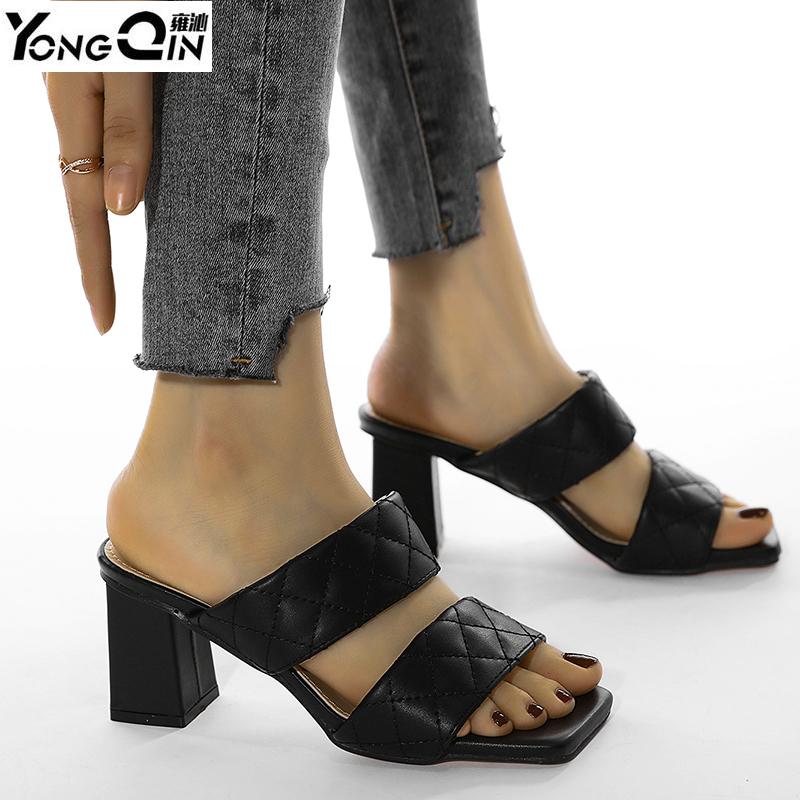 

Summer Thick Heel Sandals Thin High Pumps Shoes Size 35-41, Black